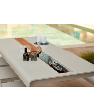 Table Bellevie Fermob avec Rangement 196x90x74 - Élégance et Fonctionnalité pour Extérieur